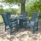 Highwood Usa Weatherly 5pc Round Outdoor Patio Furniture Dining Set AD-DNW48-NBE - alternate 2